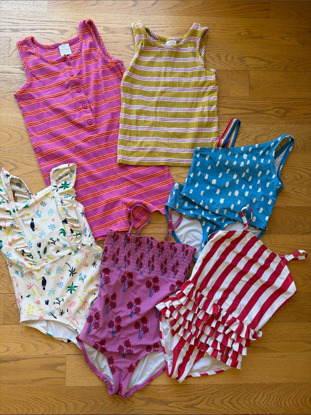 Hanna Andersson girls Mixed Swimwear & Tank romper Lot 8 130